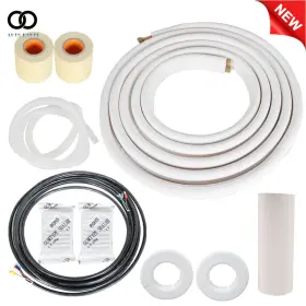 Findmall Apo221392 White Install Kit Suitable For Mini Split Heat Pump Systems 25 Ft 3/8 Inch -5/8 Dia