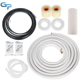 Gre138360 Findmall White Connection Pipe 25ft 1/4 Inch -3/8 Install Kit For Mini Split Heat Pump System