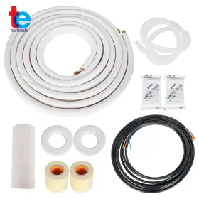 Findmall Tr55344 1/4 Inch - 3/8 Dia. Install Kit For Mini Split Heat Pump Systems 25 Feet White Pipe