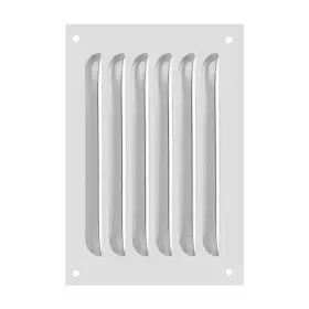 Fipux 609044667097 8 Inch X6 Aluminum Vent Cover Screen Air Grille Hvac Louvered Grill Silver Tone