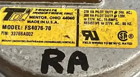 Fs4076-70 Fits Tridelta Furnace Pressure Switch Ra #2