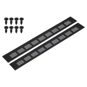 Fixinairp 601968078294 16 Inch X 2 Air Vent Cover Door Grille Ventilation Louvered For Cabinet Black 2pcs