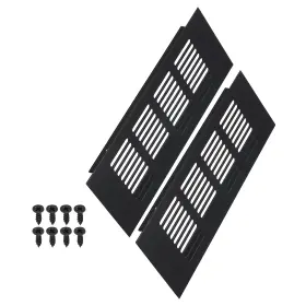 Fixinairp 609044687408 8 Inch X3 Air Vent Cover Door Grille Ventilation Louvered Black 2pcs