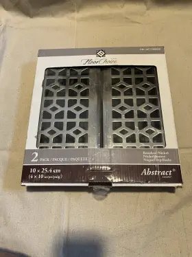 163292 Floorchoice New. Floor Choice 2 Pack Abstract Registers Brushed Nickel. 4 Inch X 10