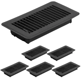 B0d7d3rcqg Flowild 6 Pack 4 Inch X 8 Floor Register- Heavy Duty Steel Walkable Vent Covers Black
