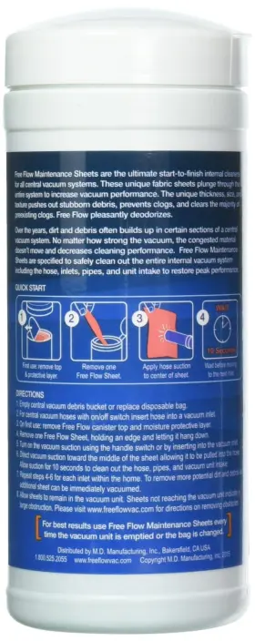 Free Flow 718122579204 Hose And Pipe Maintenance Sheets Compatible With Md Central Vacuum #2