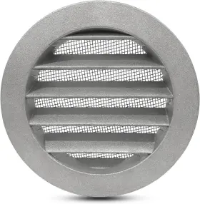 Fresh Speed 313032028004 6 Inch Grey Round Metal Air Vent - Grille Cover Built-in Fly Screen Mesh Ven
