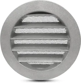 Fresh Speed 313057360301 5 Inch Grey Round Metal Dryer Vent Cover Flat Louver With Fly Mesh