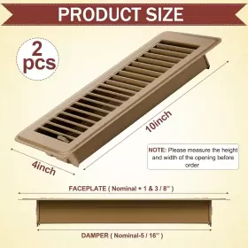 Fumete 696569655531 4 X 10ftft Floor Vent Covers Heavy Duty Register Metal Heat With #2
