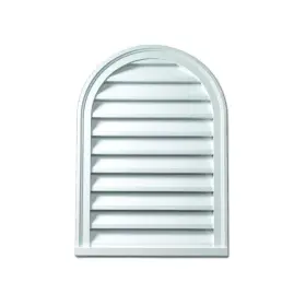 Clv12x24 Fypon 12 Inch X 24 Round Top White Polyurethane Weather Resistant Gable Louver Vent