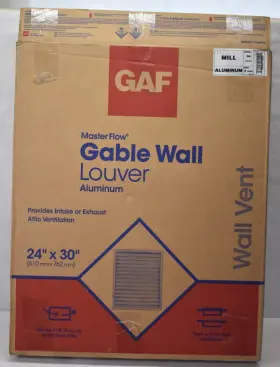 Da2430 Gaf Master Flow Gable Wall Louver Aluminum Attic Exhaust 24 Inch X 30 2 Pack