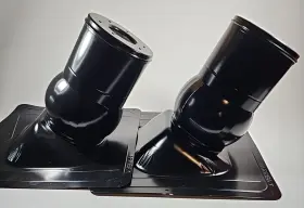 Ppbg3bl Gaf Lot Of 2 Master Flow 3 Inch 26-gauge Pivot Pipe Boot Flashing Galvanized Black