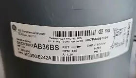 5kcp39kfab36bs Ge 1/4hp Condenser Motor 825rpm 1.2amp 208-230v 7.5cap 4b 1