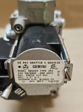 36g22 Gemini White Rodgers 202 Furnace Gas Valve #2