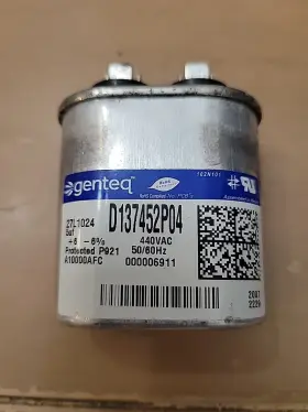 D137452p04 Genteq 97f5339 Furnace Capacitor Oval 5uf 27l1024 440vac 5mf