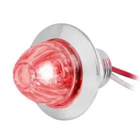 75403 Gg Grand General 1-inch Mini Push Or Screw Led Light Watermelon Red/clear With Chrome Plastic Bezel