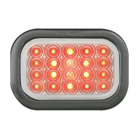 77004 Gg Grand General Led Rectangle Flush Mount Light Red Clear With Grommet Pigtail Truck Trailer