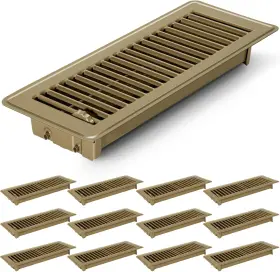 L-12zong-4x12 Gmurnai 12 Pcs Floor Vents Registers 4x12 Inch Heavy Duty Metal Heat Air Vent Cov
