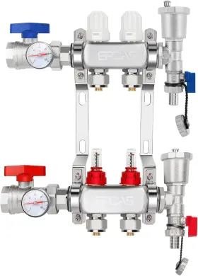 B096zh7hfn Gpoas 2 Loop Stainless Radiant Floor Heating Manifold Hydronic Manifolds 1/2 Inch