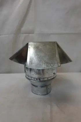 6-327 Gray Metal Products 6 Inch Square Style Shanty Rain Cap Galvanized Steel