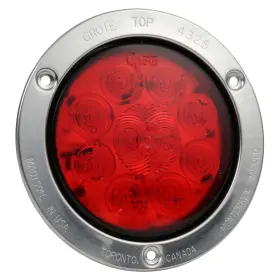 53302 Grote Stop/tail/turn 4 Inch Red With Stainless Steel Flange Supernova Led