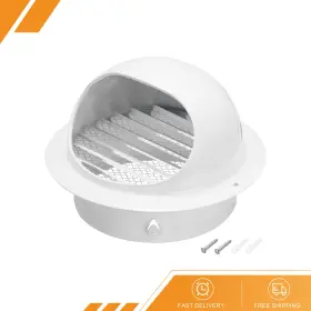Gryfton 669739054762 6 Inch Vent Round Cover Stainless Steel Exterior Wall Air White