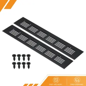 Gryfton 686130909156 2pcs 10 Inch X2 Door Air Vent Cover Aluminum Grille Ventilation Louvered Screw Black