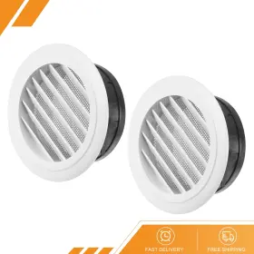 Gryfton 686130935667 2 Pack Round Air Vent 6 Inch Removable Screen Grille Cover Slanted Louver