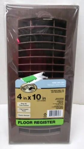 1002-265-221 Hampton Bay 4 Inch X 10 Hvac Resin Floor Register Mahogany Grain Finish New