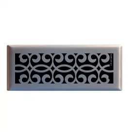 Hampton Bay 313088117189 Classic Scroll 4 Inch X 12 Steel Floor Register In Brushed Nickel