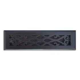 Hampton Bay 313104755746 Elegant Scroll 2 Inch X 12 Steel Floor Register In Matte Black