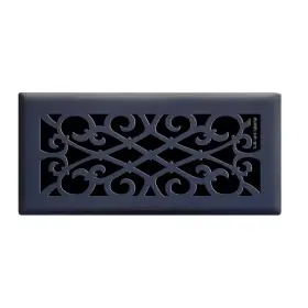 Hampton Bay 445018147164 Elegant Scroll 4 Inch X 10 Steel Floor Register In Matte Black Vent