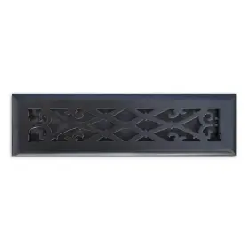 Hampton Bay 445038461417 Vent Elegant Scroll 2 Inch X 12 Steel Floor Register In Matte Black
