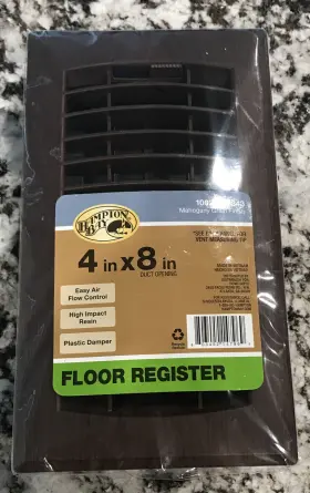 80349214796 Hampton Bay Bay- Floor Register Mahogany Grain Finish 4inx8in Duct Opening