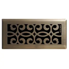 E1401ab04x10 Hampton Bay Classic Scroll 4 Inch X 10 Steel Floor Register In Antique Brass