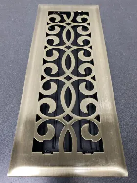 E1401ab04x12 Hampton Bay Classic Scroll 4 Inch X 12 Steel Floor Register In Antique Brass #2