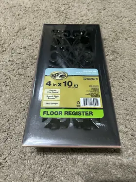 E1402-ob Hampton Bay 04x10 Elegant Scroll 4 Inch X 10 Steel Floor Register In Oil Rubbed Bronze