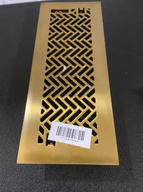 E1408bg04x12 Hampton Bay 4 Inch X12 Steel Floor Register Brushed Gold