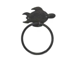 Hampton Nautical 842010139376 Cast Iron Towel Holder 7 Inch -sea Turtle Beach Decor