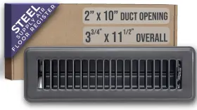 Handua 313049540537 Fits 2x10 And 10x2 Duct Opening Floor Register With Louvered Design By