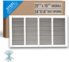 Handua 445040440448 24 Inch W X 14 H Duct Opening Size Steel Return Air Grille Vent Cover Gri