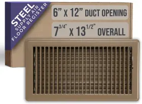Handua 711181662801 Fits 6x12 And 12x6 Duct Opening Floor Register With Louvered Design By