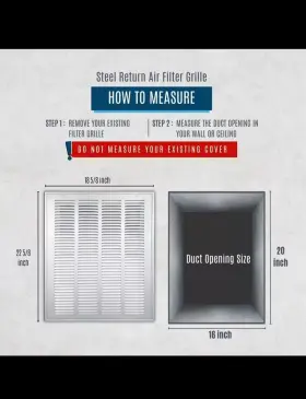 Handua 748528733221 16x20 Duct Opening Steel Return Air Filter Grille By Removable Door #2