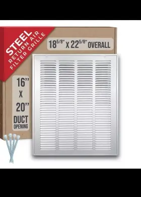 Handua 748528733221 16x20 Duct Opening Steel Return Air Filter Grille By Removable Door
