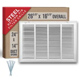 Handua 748528733245 Fits 24x14 Duct Opening Steel Return Air Filter Grille By Removable Door