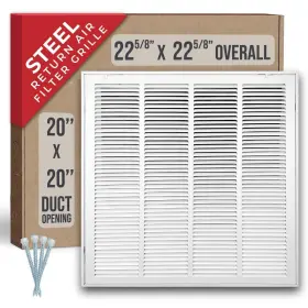 Handua 748528733252 Fits 20x20 Duct Opening Steel Return Air Filter Grille By Removable