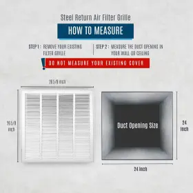 Handua 748528733276 24x24 Steel Return Air Grille Hvac Duct Cover With Removable Door #3