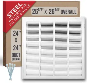 Handua 748528733276 24x24 Steel Return Air Grille Hvac Duct Cover With Removable Door