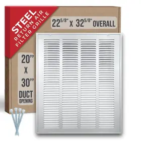 Handua 752505975221 Fits 20x30 Duct Opening Steel Return Air Filter Grille By Removable Door