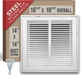 Handua 752505975238 14 X Duct Opening Size Steel Return Air Filter Grille 16-5/8 Overall